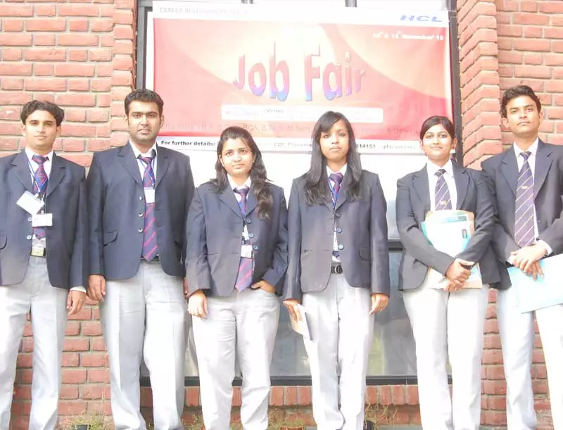 Mangalmay students taking part in a campus job fair